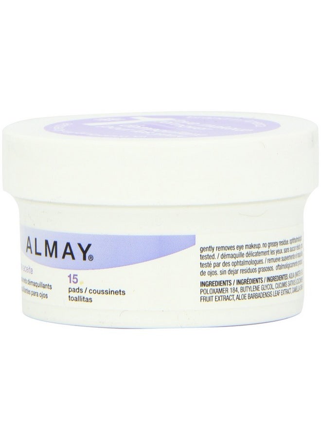 Almay Oil Free Eye Makeup Remover Pads, 15 Count in 1 box