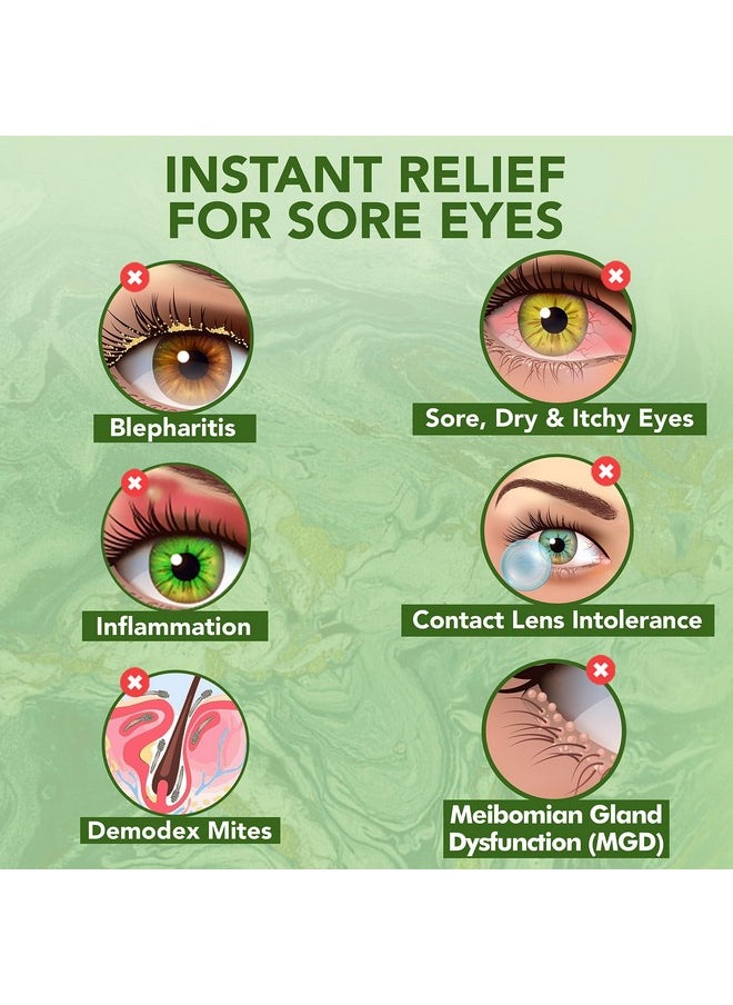 NOVEHA Tea Tree Oil Eyelid & Lash Wipes With Hyaluronic Acid, Green Tea & Chamomile For Blepharitis & Itchy Eyes, Individually Wrapped Eyelash Wipes Natural Makeup Remover & Daily Cleanser (Pack of 3)