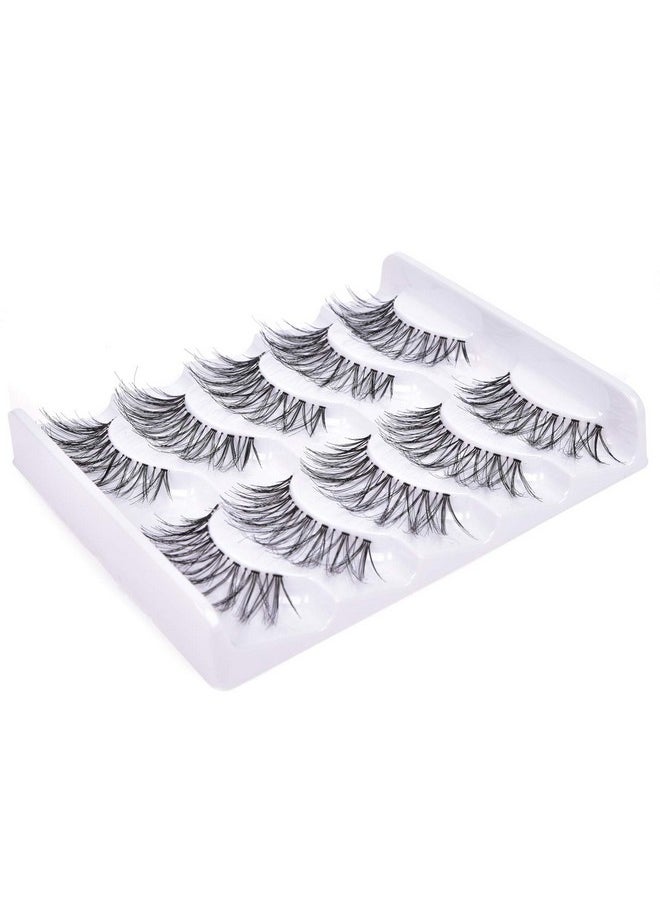 False Eyelashes 5 Pairs Multipack Synthetic Fiber Material 3D Lashes Natural Reusable Lashes for Professional Used for Women Girls by EYEMEI