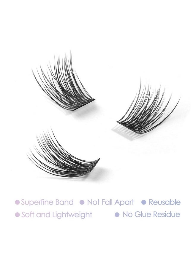 CarLary Lash Clusters, DIY Eyelash Extension, 40 Mini Glue Bonded Clusters Individual Lashes, Wispy Fluffy Reusable Artificial Natural Look for Cluster Lashes, C Curl Lashes Pack (Volume-12mm)