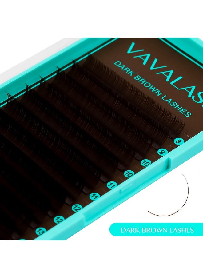 VAVALASH Colored Lash Extensions Dark Brown Eyelash Extensions 0.03 0.05 0.07 0.1 0.15 Volume Lash Extension 8-15mm Mixed Lashes C D Curl Premium color Lashes Extension(Dark Brown-0.03-CC-8-15mm)