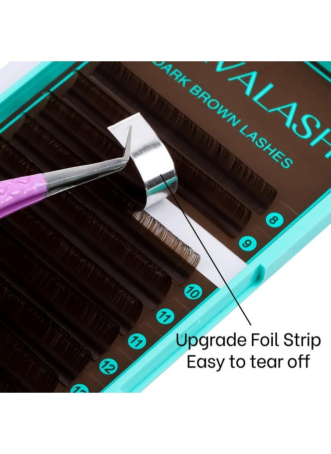 VAVALASH Colored Lash Extensions Dark Brown Eyelash Extensions 0.03 0.05 0.07 0.1 0.15 Volume Lash Extension 8-15mm Mixed Lashes C D Curl Premium color Lashes Extension(Dark Brown-0.03-CC-8-15mm)