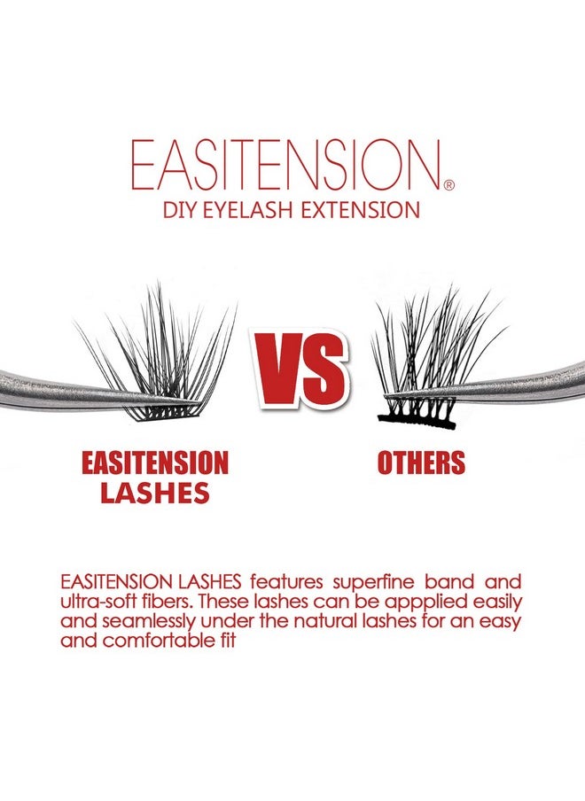 DIY Eyelash Extension, 3D Effect Individual Melt Flare Lash Cluster Natural Lashes Set, Home Eyelash Extension, D curl Lashes Pack 12mm,14mm (14MM-Sparkle)