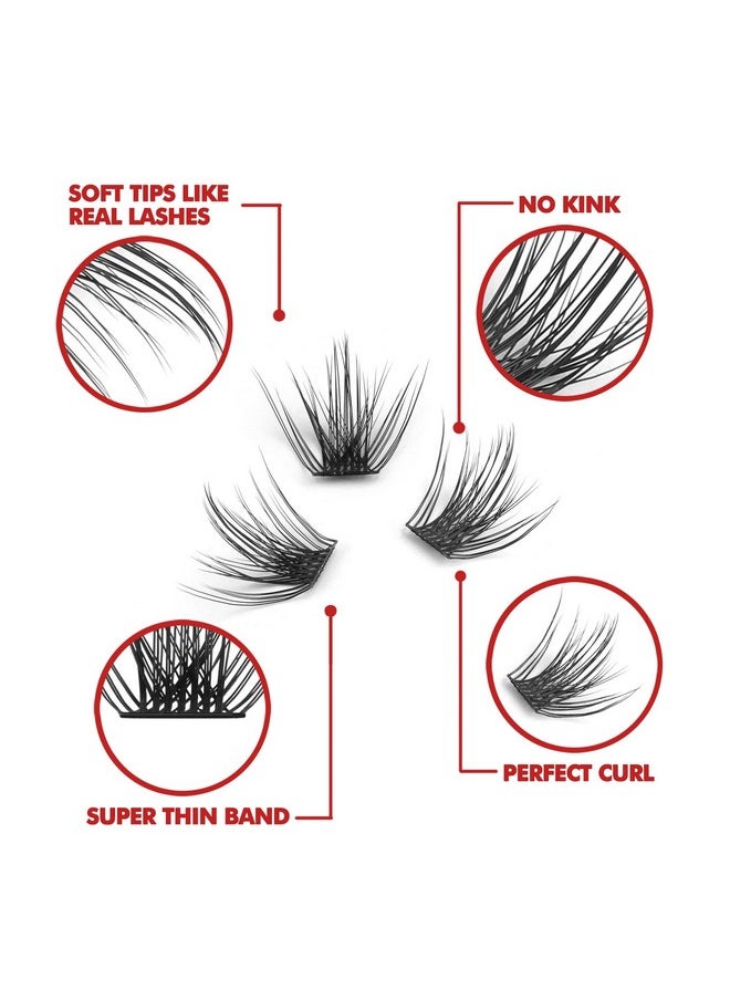 DIY Eyelash Extension, 3D Effect Individual Melt Flare Lash Cluster Natural Lashes Set, Home Eyelash Extension, D curl Lashes Pack 12mm,14mm (14MM-Sparkle)