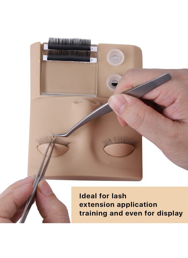 Miuffue 3-in-1 Lash Mannequin Head, Upgraded Eyelash Mannequin Head with Lash Glue Rings Eyelash Extension Tray, Eye Lash Extension Starters Kit for Practicing