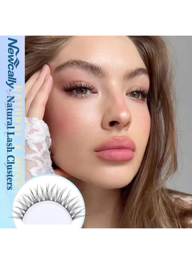 Natural Lash Clusters Kit DIY Lash Extension Kit Wispy Eyelash Extension Kit C Curl Individual Lashes Kit 9-12MM Short Eyelash Clusters with Lash Remover by Newcally