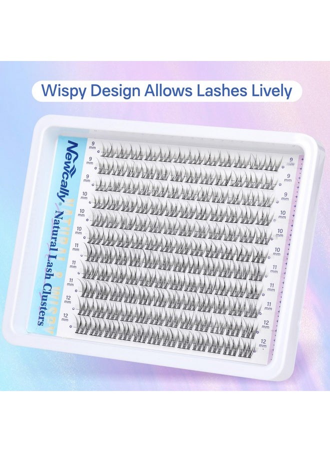 Natural Lash Clusters Kit DIY Lash Extension Kit Wispy Eyelash Extension Kit C Curl Individual Lashes Kit 9-12MM Short Eyelash Clusters with Lash Remover by Newcally