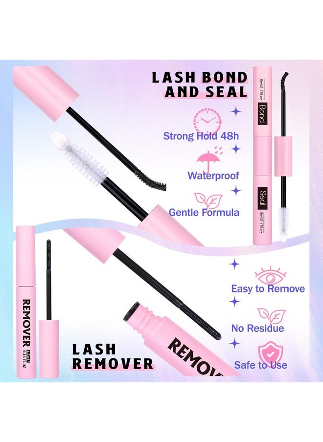 Natural Lash Clusters Kit DIY Lash Extension Kit Wispy Eyelash Extension Kit C Curl Individual Lashes Kit 9-12MM Short Eyelash Clusters with Lash Remover by Newcally