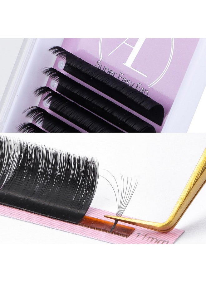 ALLOVE Eyelash Extension Cashmere Super Easy Fan Volume Lash Extensions 0.05mm D Curl 15-20mm Mixed Tray Rapid Blooming Volume Lashes Self Fanning Lash Extension Supplies