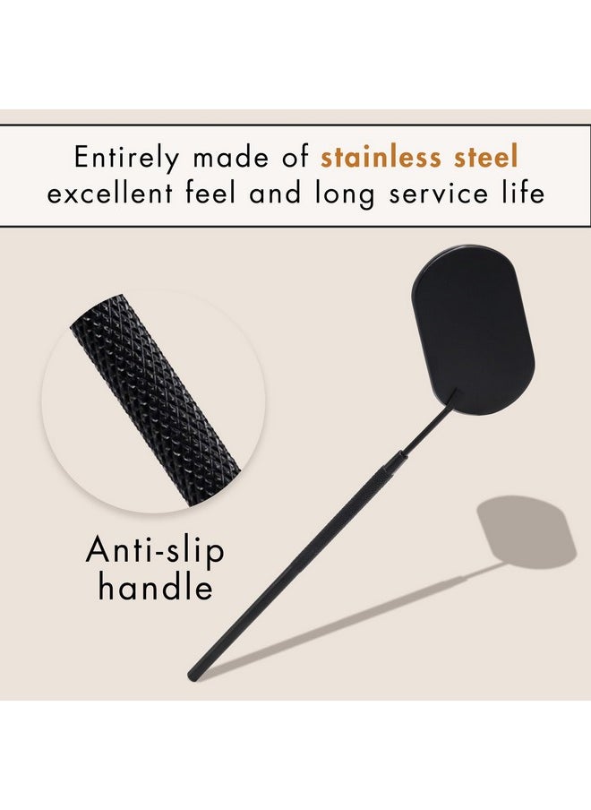 Embagol Lash Mirror Extra Large Makeup Mirror for Eyelash Extensions Detachable Stainless Steel Square Round Lash Extension Accessories(Black)
