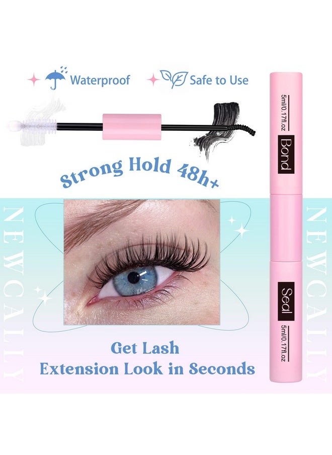 Lash Clusters Kit Wispy Natural Cluster Eyelash Extension Kit DIY Lash Extension Kit C Curl 10-16MM Eyelash Clusters Volume Individual Lashes Kit by Newcally