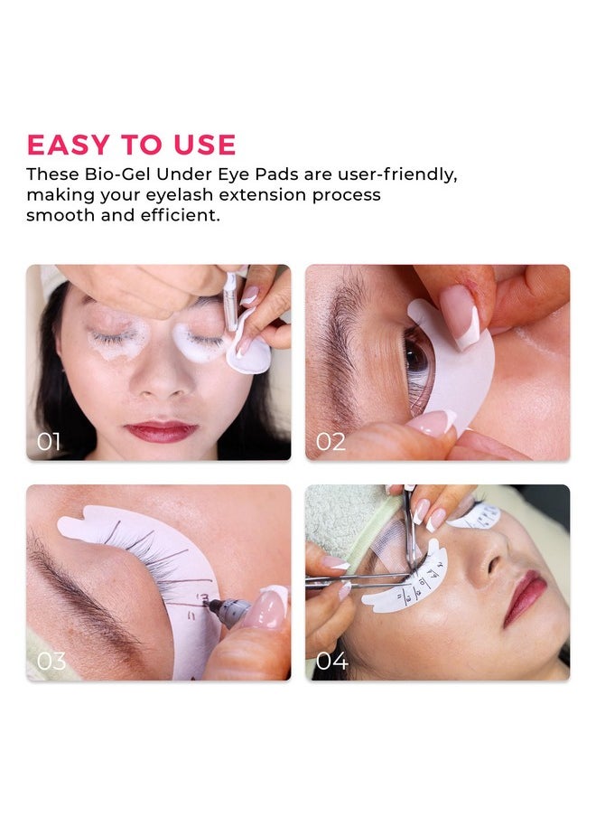 LLBA Biogel Eye Pads For Eyelash Extension | Under Eye Pads Eyelash Extension Supplies | Soft Sticky Pads for Sensitive Skin during Eyelash Perm Lamination, Lash Extensions Remover (10 Pairs, Style 1)