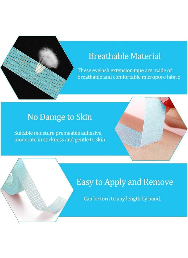 6 Rolls Eyelash Extension Tape EBANKU Adhesive Breathable Blue Lash Tape Micropore Fabric Under Eye Tape for Eyelash Extension Supply 10 Yard Each Roll (Blue)