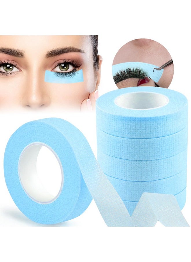 6 Rolls Eyelash Extension Tape EBANKU Adhesive Breathable Blue Lash Tape Micropore Fabric Under Eye Tape for Eyelash Extension Supply 10 Yard Each Roll (Blue)