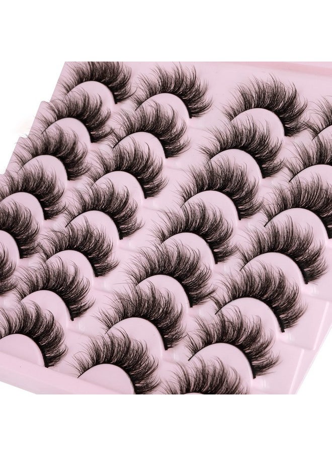 14 Pairs Wispy Mink Lashes Fluffy Eye Lashes Natural Look 5D Volume 16mm Fake Eyelashes Pack by TNFVLONEINS