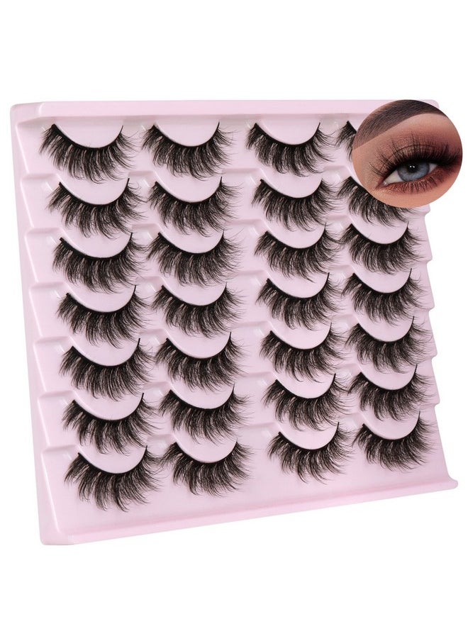 14 Pairs Wispy Mink Lashes Fluffy Eye Lashes Natural Look 5D Volume 16mm Fake Eyelashes Pack by TNFVLONEINS