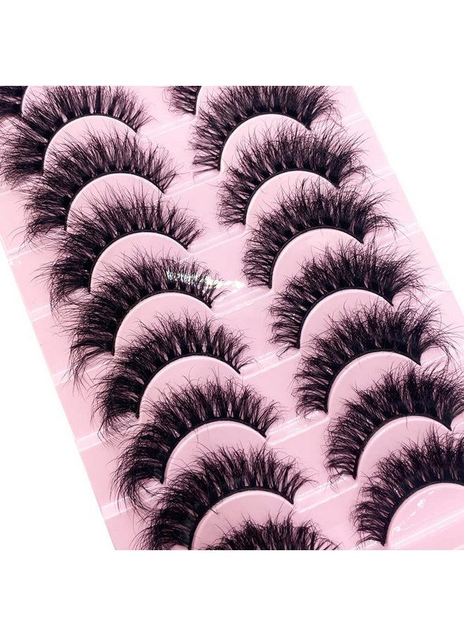 HBZGTLAD New 10 Pairs 3D Mink Lashes False Eyelashes Handmade Wispy Fluffy Long Lashes Natural Eye Makeup Tools Eye Lashes(M12)