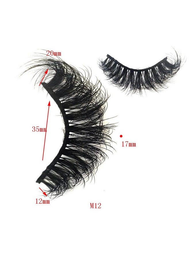 HBZGTLAD New 10 Pairs 3D Mink Lashes False Eyelashes Handmade Wispy Fluffy Long Lashes Natural Eye Makeup Tools Eye Lashes(M12)
