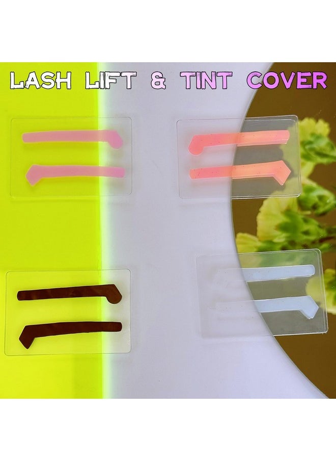 Lash Lift Ribbon Cover Silicone Eyelash Lifting String Covers Perm Lotion Mia Lami Stripe Tape Self Sticky Soft Compensators(Lash Lift & Tint Tool) 4 Pair Ultra Soft Ribbons Press Lashes Firmly