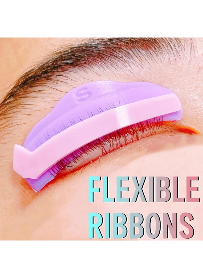 Lash Lift Ribbon Cover Silicone Eyelash Lifting String Covers Perm Lotion Mia Lami Stripe Tape Self Sticky Soft Compensators(Lash Lift & Tint Tool) 4 Pair Ultra Soft Ribbons Press Lashes Firmly
