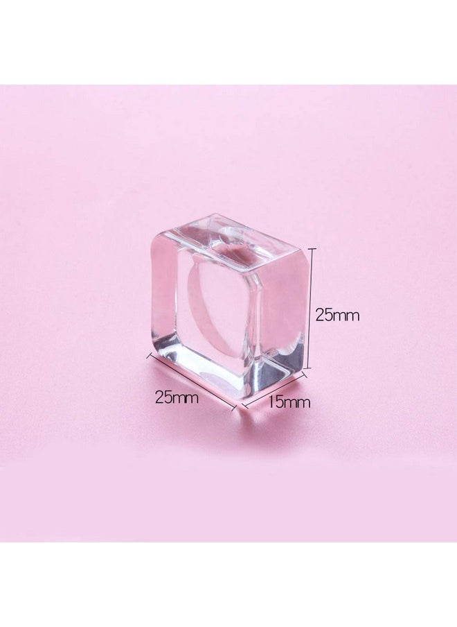 3 Pieces Premium Eyelash Glue Pallet Crystal Glass Eyelash Glue Stone For Fake Eyelash Extension Eyelash Glue Holder Pad Fake Eye Lash Base Eyelash Extension, 25 x 25 x 15mm, Clear