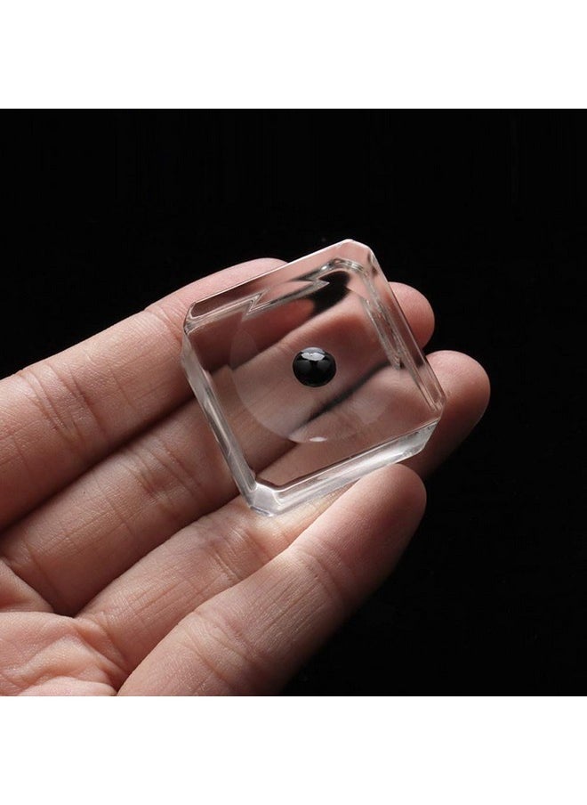 3 Pieces Premium Eyelash Glue Pallet Crystal Glass Eyelash Glue Stone For Fake Eyelash Extension Eyelash Glue Holder Pad Fake Eye Lash Base Eyelash Extension, 25 x 25 x 15mm, Clear