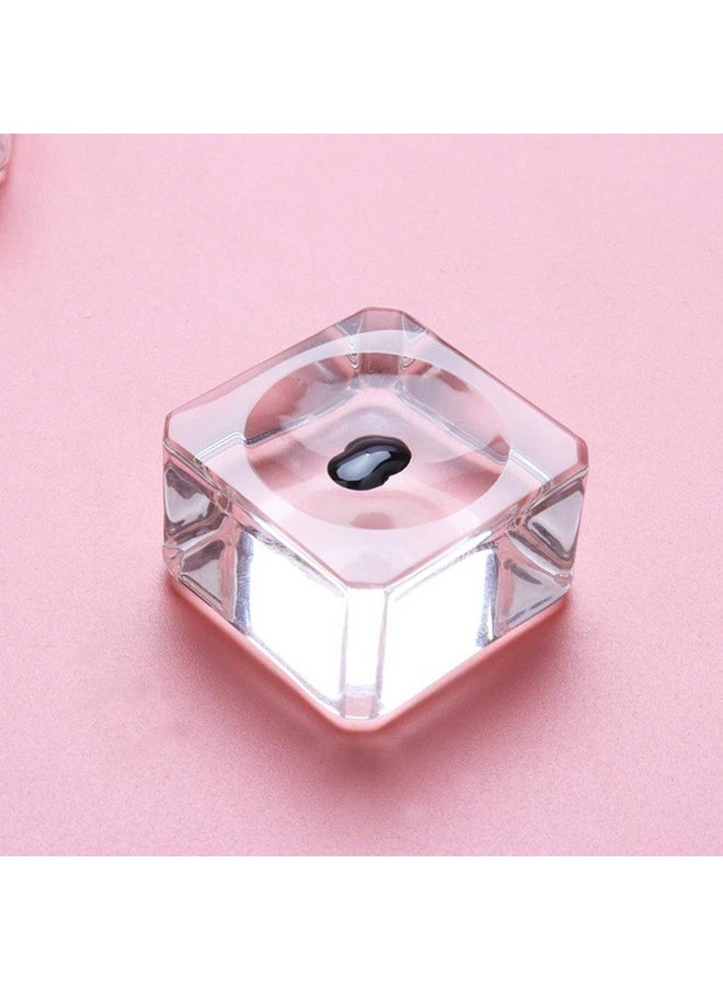 3 Pieces Premium Eyelash Glue Pallet Crystal Glass Eyelash Glue Stone For Fake Eyelash Extension Eyelash Glue Holder Pad Fake Eye Lash Base Eyelash Extension, 25 x 25 x 15mm, Clear