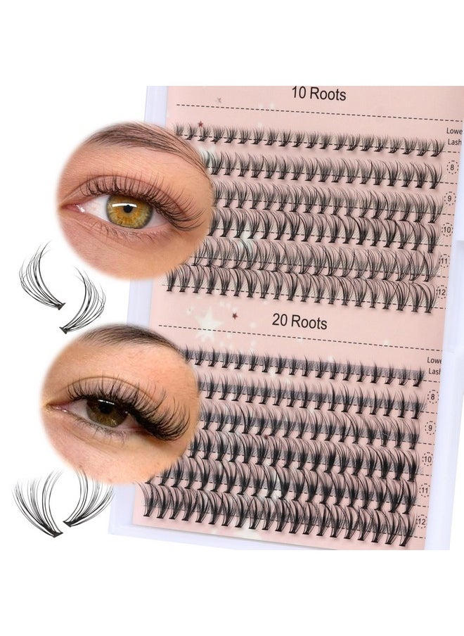 Losha Individual Lashes 10D/20D Lash Clusters 0.1/0.07mm Extensions 8/9/10/11/12mm Mixed Wispy Cluster Eye C Curl Eyelashes Extension (10D/20D,8-12mm)
