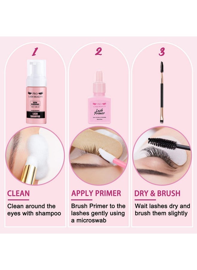 Lash Primer for Eyelash Extensions, 15ML Eyelash Primer, Lash Extension Primer Pre-Treatment Protein Clean Natural Lashes Increase Glue Bonding Retention Special Dropper (Clear, 15ml)