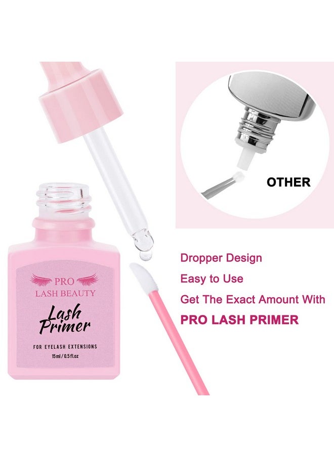 Lash Primer for Eyelash Extensions, 15ML Eyelash Primer, Lash Extension Primer Pre-Treatment Protein Clean Natural Lashes Increase Glue Bonding Retention Special Dropper (Clear, 15ml)