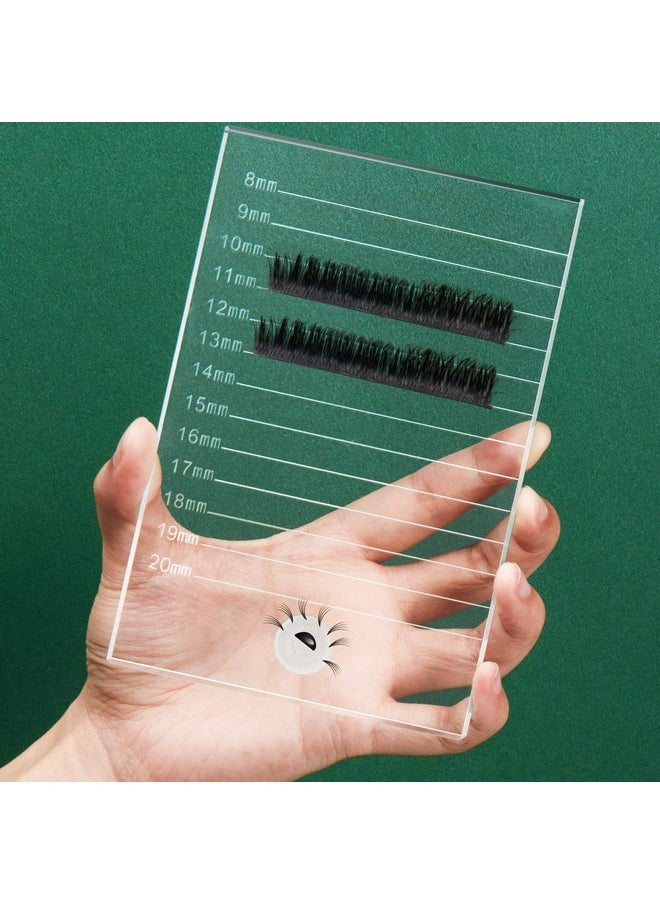 Eyelash Crystal Pallet Eyelash Extension Pallet Bigger Size Glass Pallet Lashes False Lash Tray Strip Adhesive Glue Holder for Eyelash Extensions (5.9 x 3.94 x 0.31 Inch)