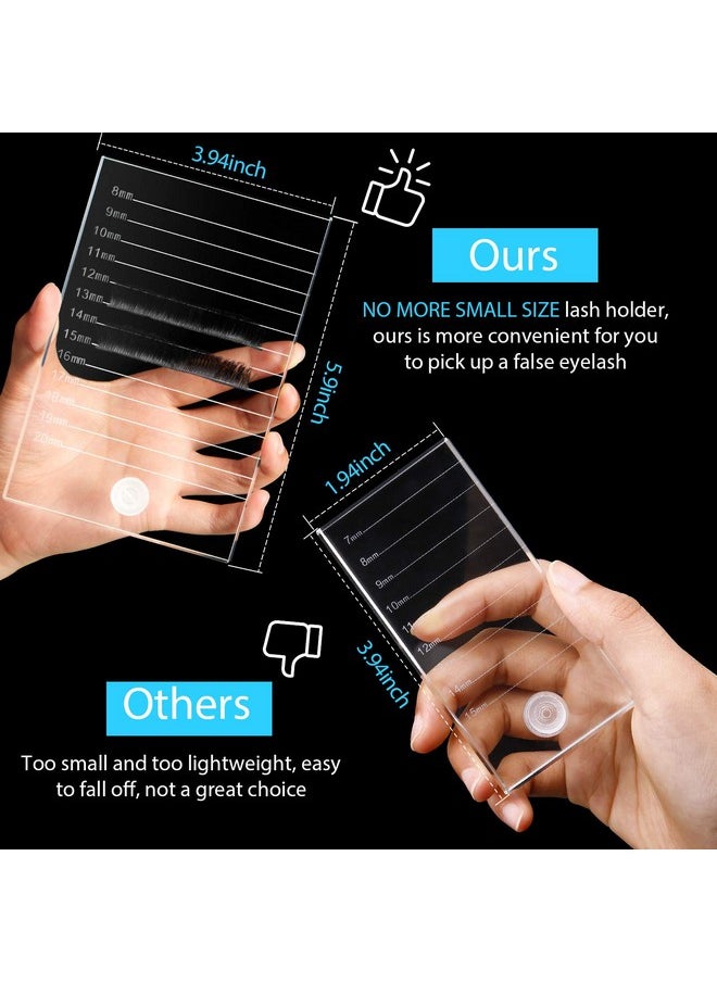 Eyelash Crystal Pallet Eyelash Extension Pallet Bigger Size Glass Pallet Lashes False Lash Tray Strip Adhesive Glue Holder for Eyelash Extensions (5.9 x 3.94 x 0.31 Inch)