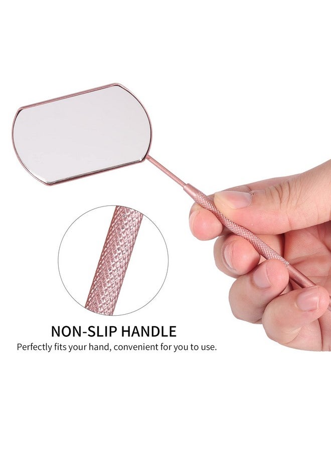 Miuffue Lash Mirror for Eyelash Extensions, 60mm Extra Large Eyelash Mirror, Detachable Stainless Steel Makeup Mirror, Pink