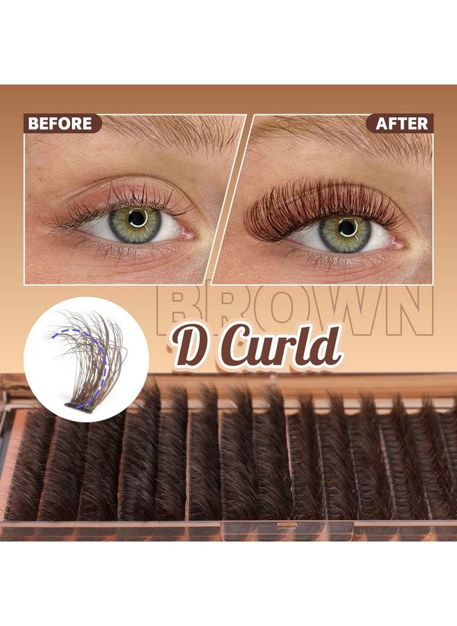 Brown Lash Clusters 320 Pcs Lash Extension Kit Fluffy DIY Eyelash Extensions Kit Natural Look Cluster Lashes D Curl 8-16 MM Mixed Lash Bond and Seal Lash Tweezers for Lash Clusters Kit DIY at Home