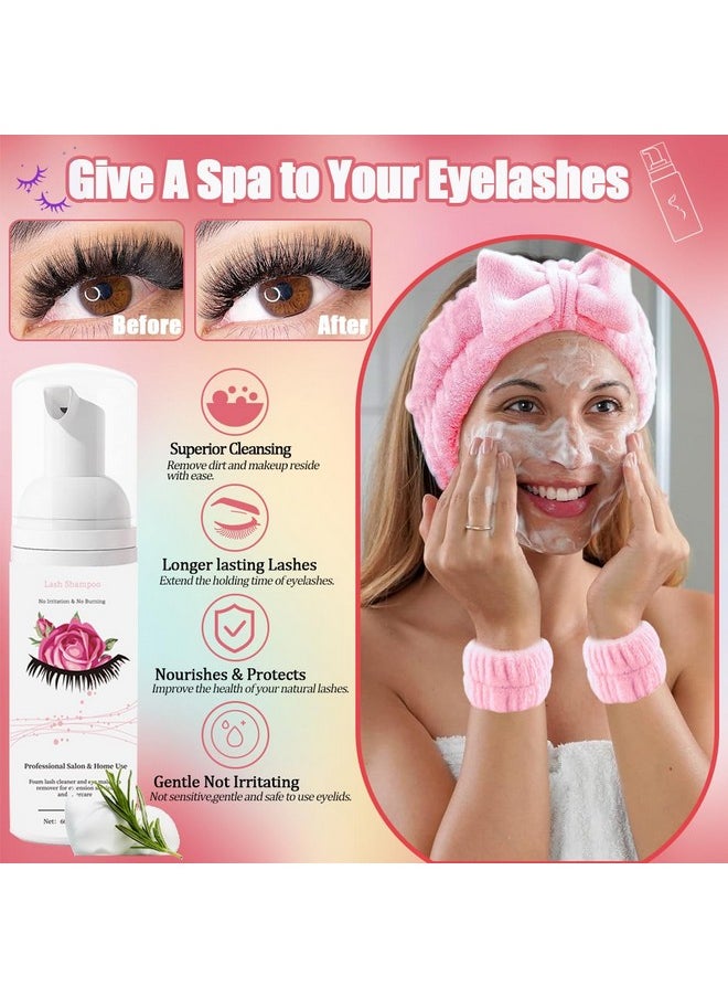 DNSGOOR DIY Lash Extension Kit 590Pcs 9-18mm D Curl Lashes Clusters with Lash Bond and Seal Glue Remover Lash Shampoo Cleansing Brush Headband Wristband Tweezers Eyelash Brush Applicator