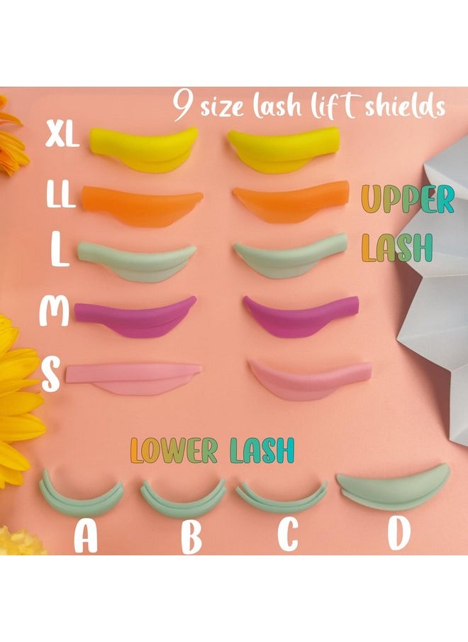 Eyelash Lift Shields Lash Lifting Pad No Glue Mix Glueless Lami Lamination Roller Upper & Lower Perm Pads for All Eyes Curling Like L Curl Extensions with Y Brush Ribbon Cover Silicone Eye Patch Tool