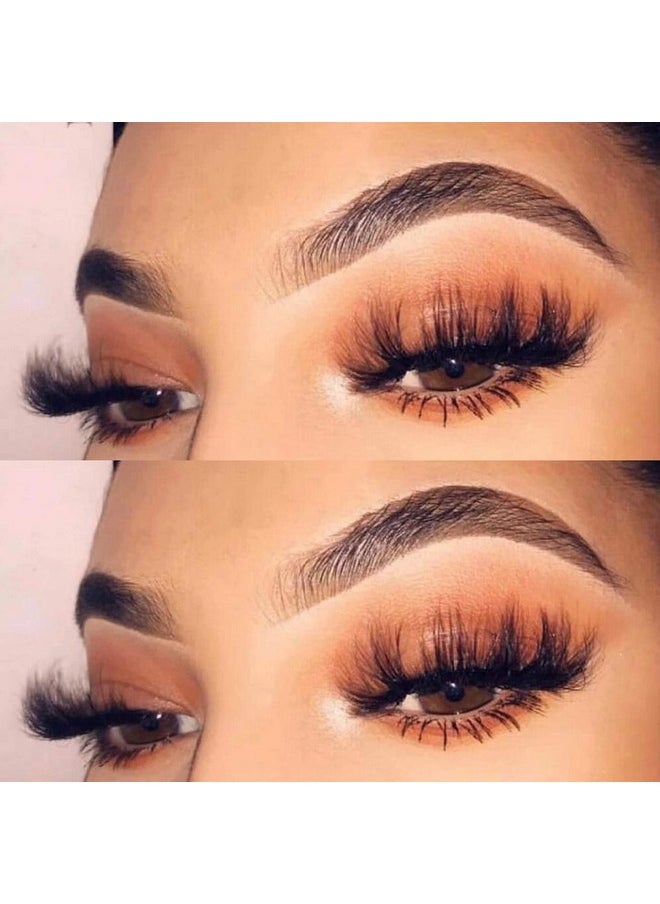 DAODER False Eyelashes 25mm Lashes Wispy Long 8D Mink Lashes Dramatic Volume Fluffy Eye Lashes Pack for Women 7Pairs Soft Reusable Fake Eyelashes