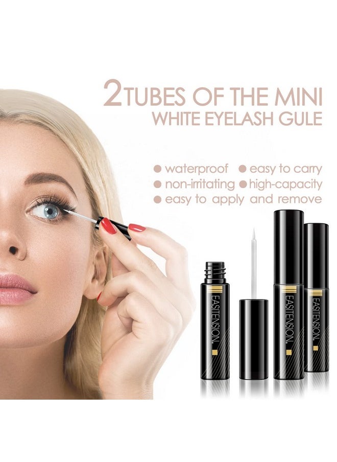 EASITENSION DIY Eyelash Extension, 3D Effect Glue Bonded Band Cluster Lashes Individual Lash Clusters Volume Lashes Set, At Home Eyelash Extension, C curl Lashes Pack 12mm,14mm (KIT)