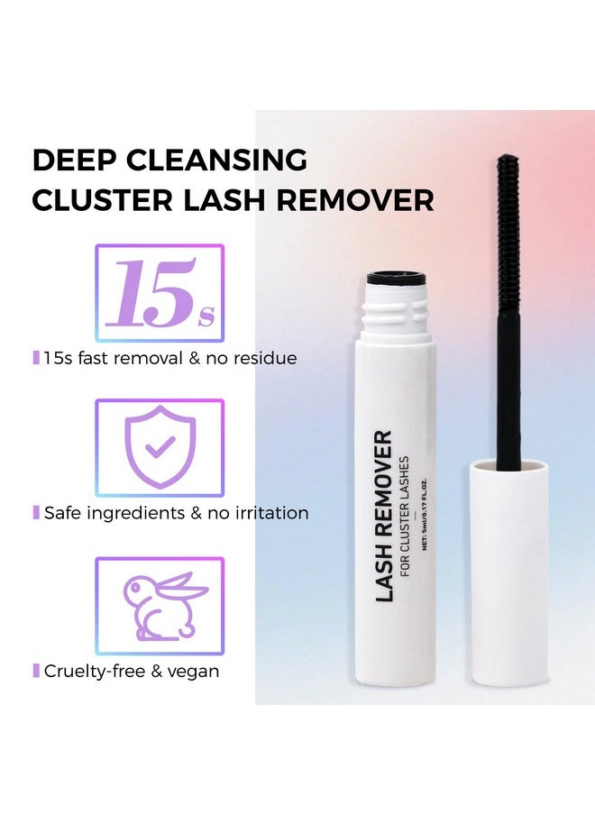 Miuffue 3 PCS Lash Kit Lash Bond and Seal with Lash Tweezers Cluster Remover Kit, DIY Eyelash Glue and Lash Applicator Tool Cluster Eyelash Glue Remover Fast Removal with No Residue
