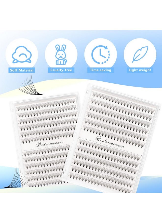 Dedila Short Stem Nature Long 10D Premade Fans Dramatic Volume Eye Lashes Extensions Thickness 0.07mm D Curl Soft and Light Weight Individual False Eyelashes Cluster (13MM)