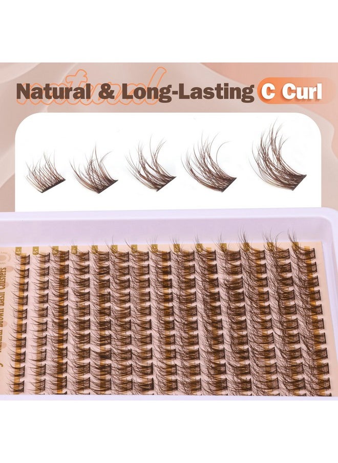 Brown Lash Clusters Natural Wispy Eyelash Clusters DIY Lash Extension C Curl Brown Eyelash Cluster Individuals Faux Mink Lashes Eyelash Extension by Newcally
