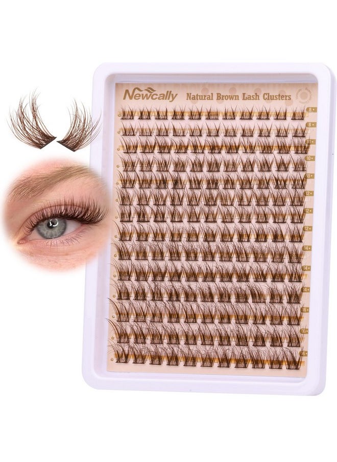 Brown Lash Clusters Natural Wispy Eyelash Clusters DIY Lash Extension C Curl Brown Eyelash Cluster Individuals Faux Mink Lashes Eyelash Extension by Newcally