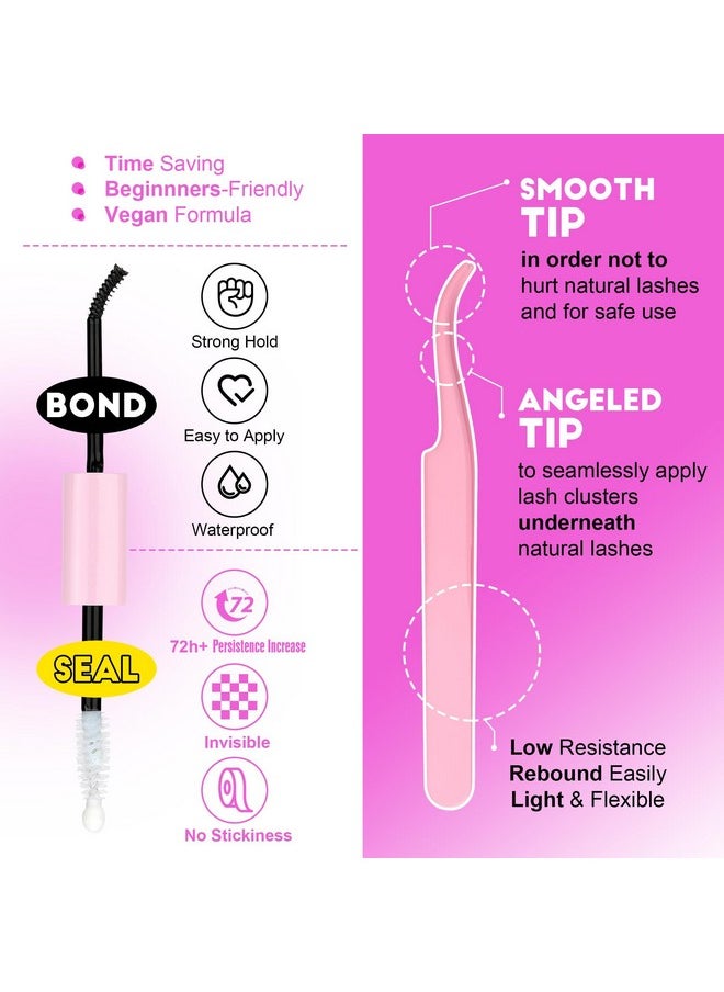 Generic Eyelash Extension Kit 280pcs Individual Eyelashes Kit Cluster Lashes Individual Cluster 9-16mm Lash Extension Kit with Lash Bond and Seal (30D&40D-9-16MIX KIT) (30D&40D KIT), Black