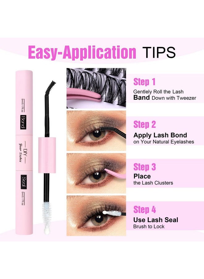 Generic Eyelash Extension Kit 280pcs Individual Eyelashes Kit Cluster Lashes Individual Cluster 9-16mm Lash Extension Kit with Lash Bond and Seal (30D&40D-9-16MIX KIT) (30D&40D KIT), Black