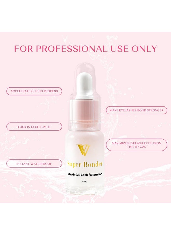 VAVALASH Lash Bonder for Eyelash Extensions Super Lash Bonder for Lash Extensions Glue Accelerator Increase Lash Retention Accelerate Drying Time Water Oil Proof Professional Eyelash Supplies(15ml)