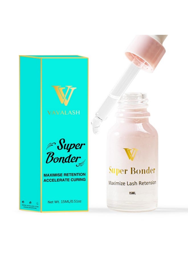 VAVALASH Lash Bonder for Eyelash Extensions Super Lash Bonder for Lash Extensions Glue Accelerator Increase Lash Retention Accelerate Drying Time Water Oil Proof Professional Eyelash Supplies(15ml)