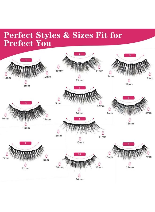 Magnetic Lashes with Applicator & Magnetic Eyeliner Kit - FEITA Reusable 3D 5D Magnetic Eyelashes Pack with 1 Tweezers & Upgraded 4 Tubes Magnetic Eyeliner, No Glue (15 Packs)