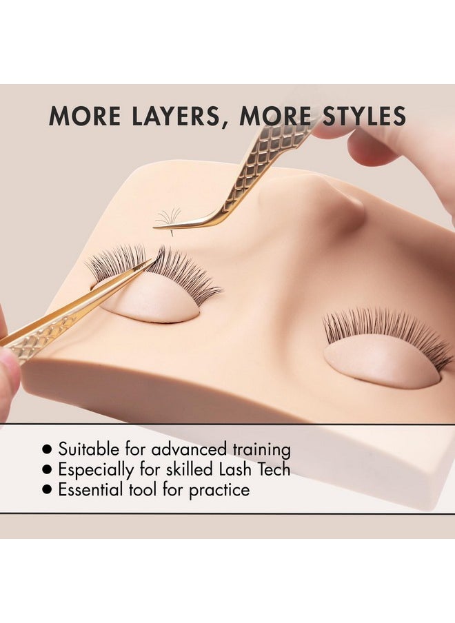 Embagol Double-layer Replacement Eyelids Replaced Eyelids for Lash Extension Practice Lash Mannequin Head Training for Beginners