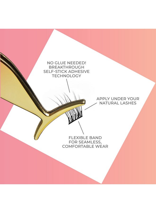 KISS imPRESS Falsies False Eyelashes, Lash Clusters, 'Voluminous', 14 mm, Includes 20 Clusters, 1 applicator, Contact Lens Friendly, Easy to Apply, Reusable Strip Lashes