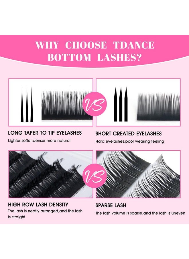 TDANCE Bottom Lash Extension 0.03/0.05/0.07mm Thickness Bottom Lashes Lower Lash Extensions B Curl 5-7mm Mixed Under Bottom Eyelashes (0.03-B,5-7 mm)